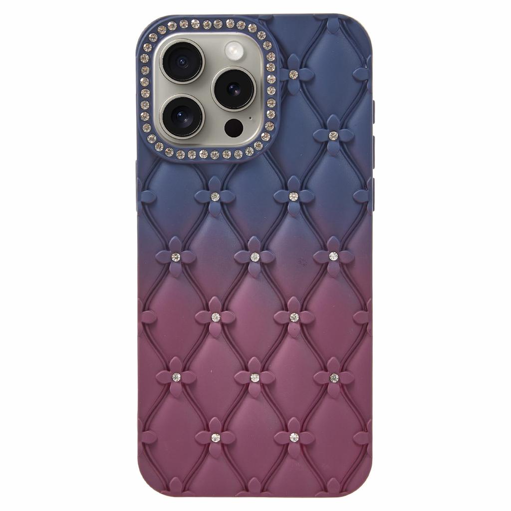 For iPhone 14 Pro Case Rhinestone Decor Rubberized TPU Phone Cover