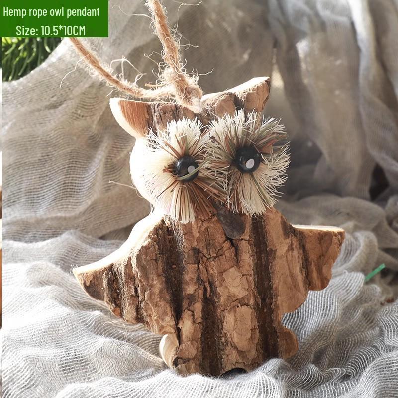 Qing Meng Wooden Heart Ornament with Rope - Creative Christmas Decorations & Photography Props