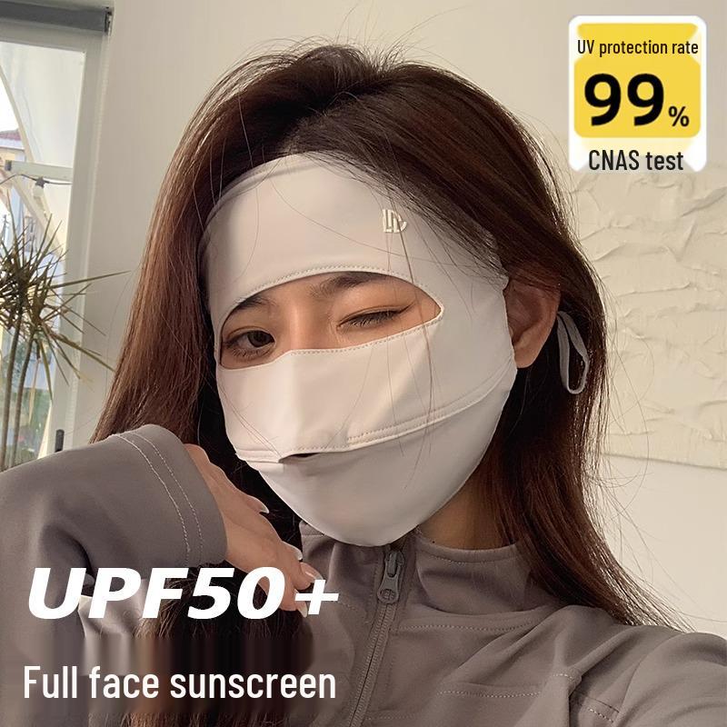 

Women s Anti-UV Ice Silk Full Face Sunscreen Mask - Breathable Summer Sun Protection for Driving