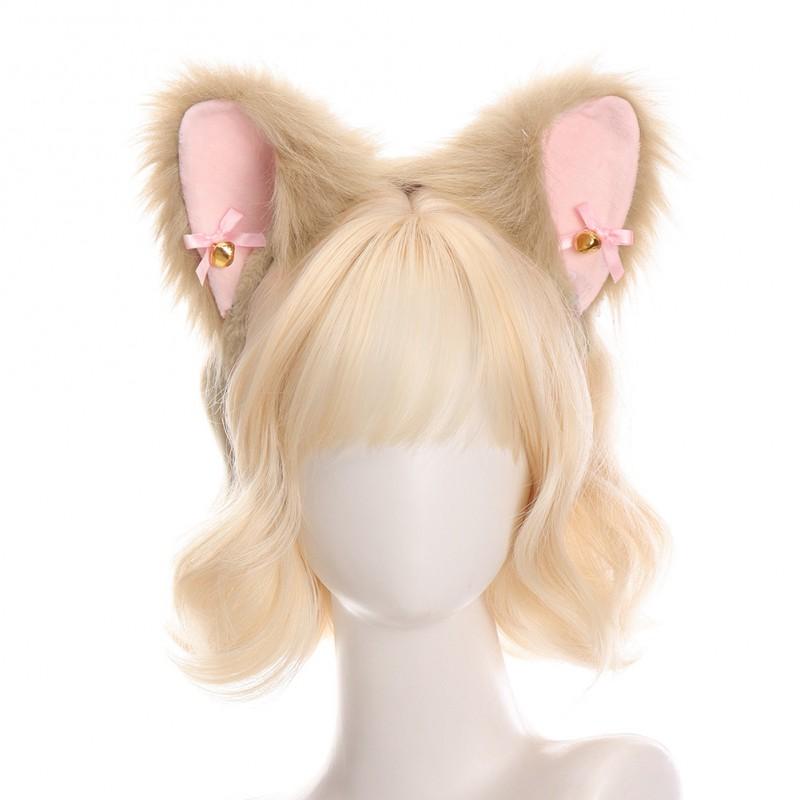 Handmade Faux Fur Fox Cat Ears Headband Lolita Cosplay Anime Convention Accessory