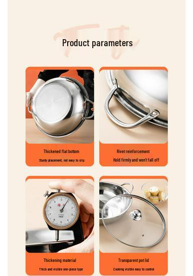 Yuan Yang 304 Stainless Steel Thickened Hot Pot Cookware for Induction Cookers - Household & Commercial Use