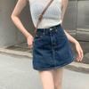 Plus Size High Waist Denim A-Line Mini Skirt - Anti-Exposure Summer Fashion for Women