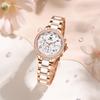 OLEVS Women's Watch Waterproof Popular Rose Gold Quartz Analog Fashion Business Wristwatch Lightweight Pink Gold White Mother-of-Pearl Dial, Olevs