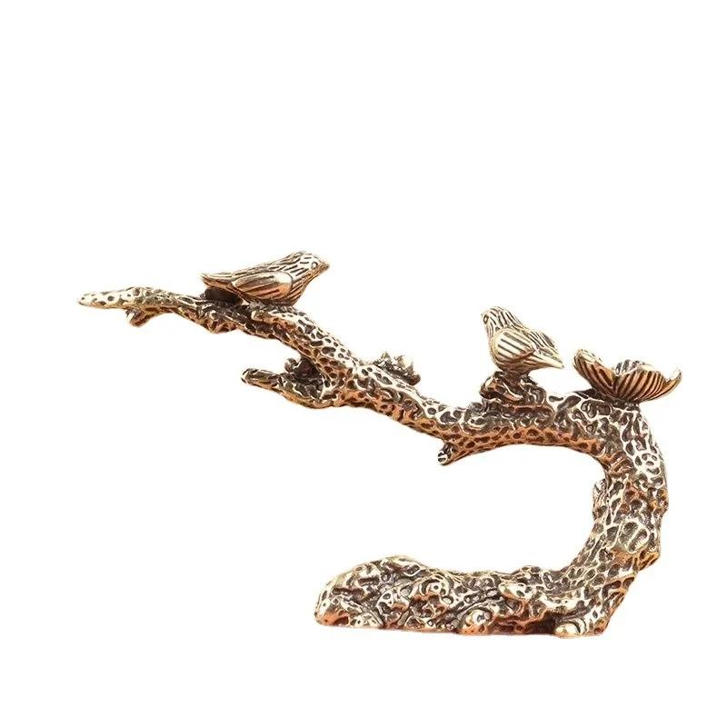 Creative Copper Magpie Plum Blossom Branch Jewelry Incense Burners Tree Stump Incense Burners Home Office Desk Decoration Crafts