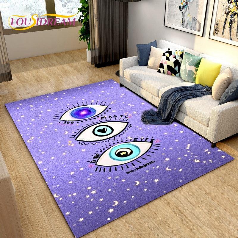 Teppich mit Baum des Lebens, böser Blick, Hamsa-Palme, Mandala-Teppich, Teppich für Wohnzimmer-Dekoration, Kinder spielen, Krabbeln, rutschfeste Bodenmatte