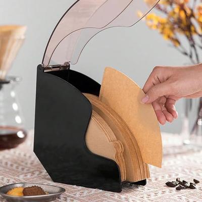 Hand Drip Coffee Filter Paper Holder Storage Rack Fan-shaped Coffee Filter Paper Dustproof Filter Carton Barista Tools