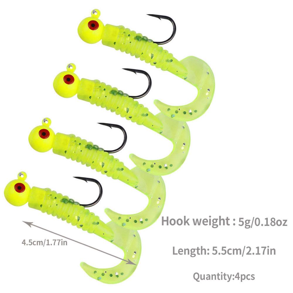 5 Stück/4 Stück/Beutel Jig-Haken mit Soft Lure Pesca Wobbler Kunstköder Silikonköder Seebarsch Karpfenangeln Soft Tail Barschköder