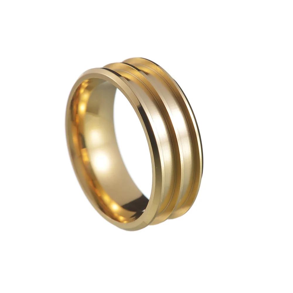 Nerezový DIY Ručně vyráběný Prsten Šířka 4/5/6/8mm 1/2/3 Prázdná Drážka Módní Kouzlo pro Muže a Ženy