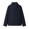Women's Faux Suede Button Jacket Oversized Gathered Hem Short Length Coat Casual Vintage Outerwear With Pockets