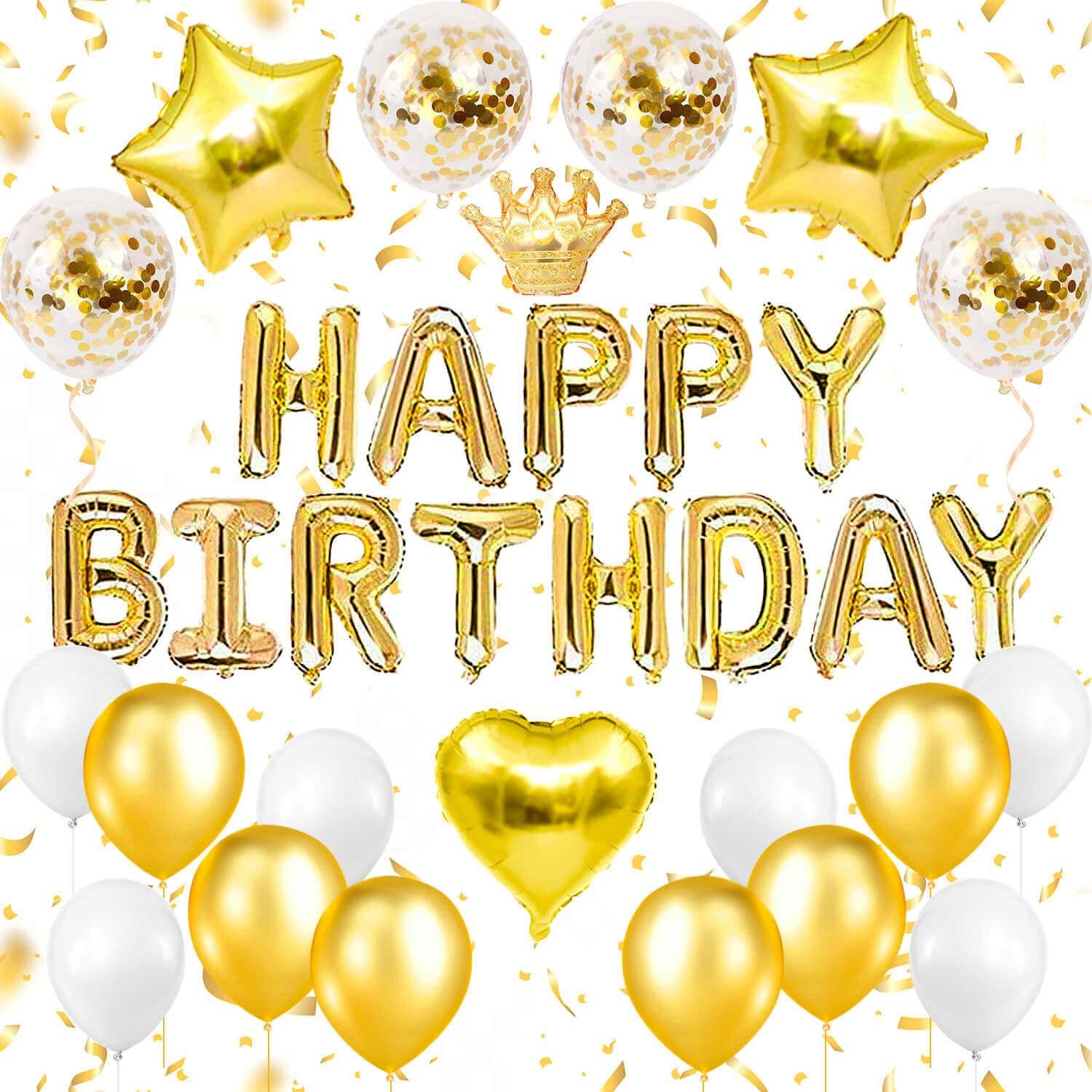 

Iysoll Birthday Balloon Decoration Set Gold Happy Birthday Garland Confetti Balloons Party Celebration Unisex