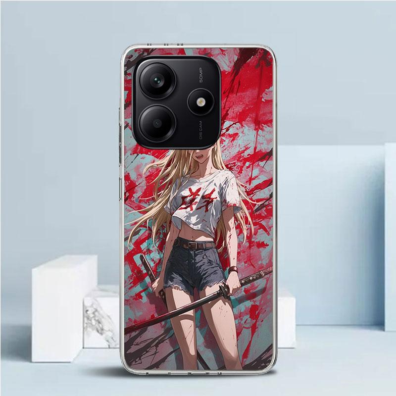 C-Chainsaw Mans Power Phone Case For Xiaomi Redmi Note 15 14 14S 13 12S 12 Pro Plus 11S 11 11T 11E 10S 10 + Soft TPU Back Cover