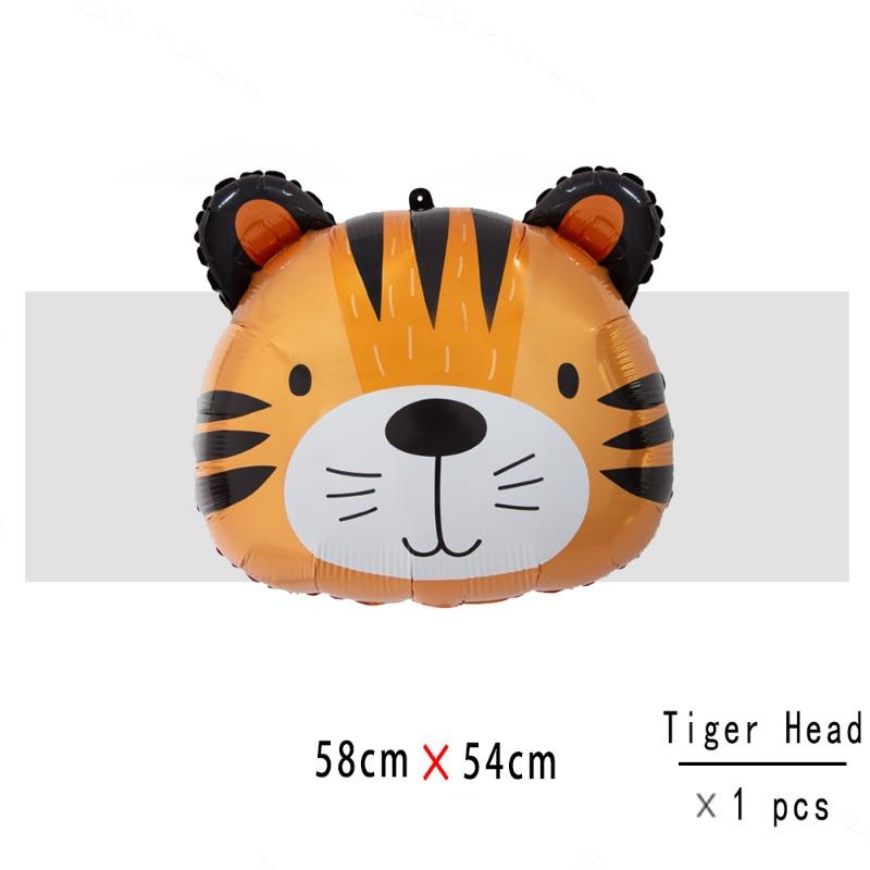 New Cartoon Jungle Animal Aluminum Film Balloon Tiger Lion Birthday Party Scene Decoration and Arrangement Balloon