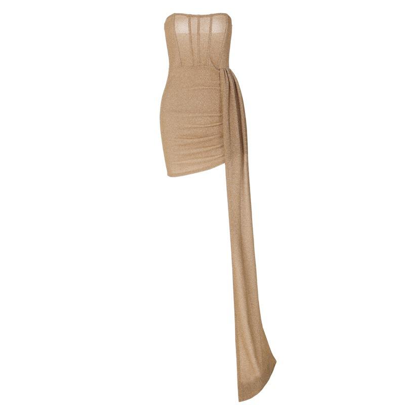 Jarní dámské sexy šněrovací krátké šaty s volánky a zadečkem