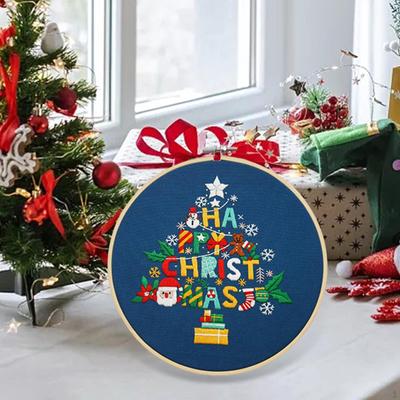 Weihnachten Stickerei Kit für Erwachsene Handwerk Set Starter DIY Handarbeit Tragbare Kunst Hand