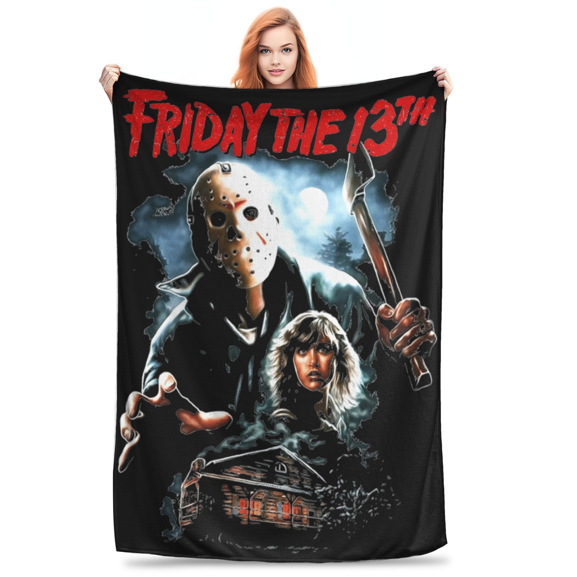 

Friday 13th Halloween Movie 2024 Gift Blanket For Men Women Super Soft Warm Jason Voorhees Throw Blankets Multiple Sizes 80x120cm