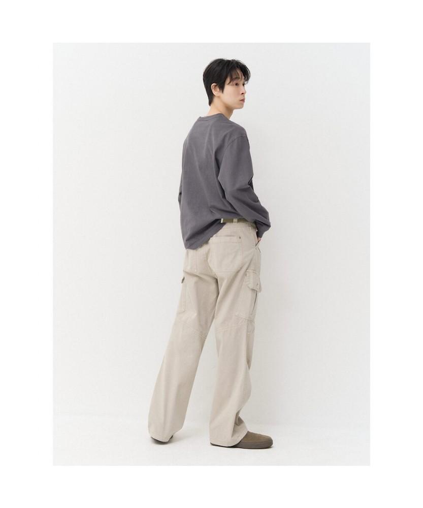 8SECONDS Casual Cotton Garment-Dyed Long Sleeve Tee Ash