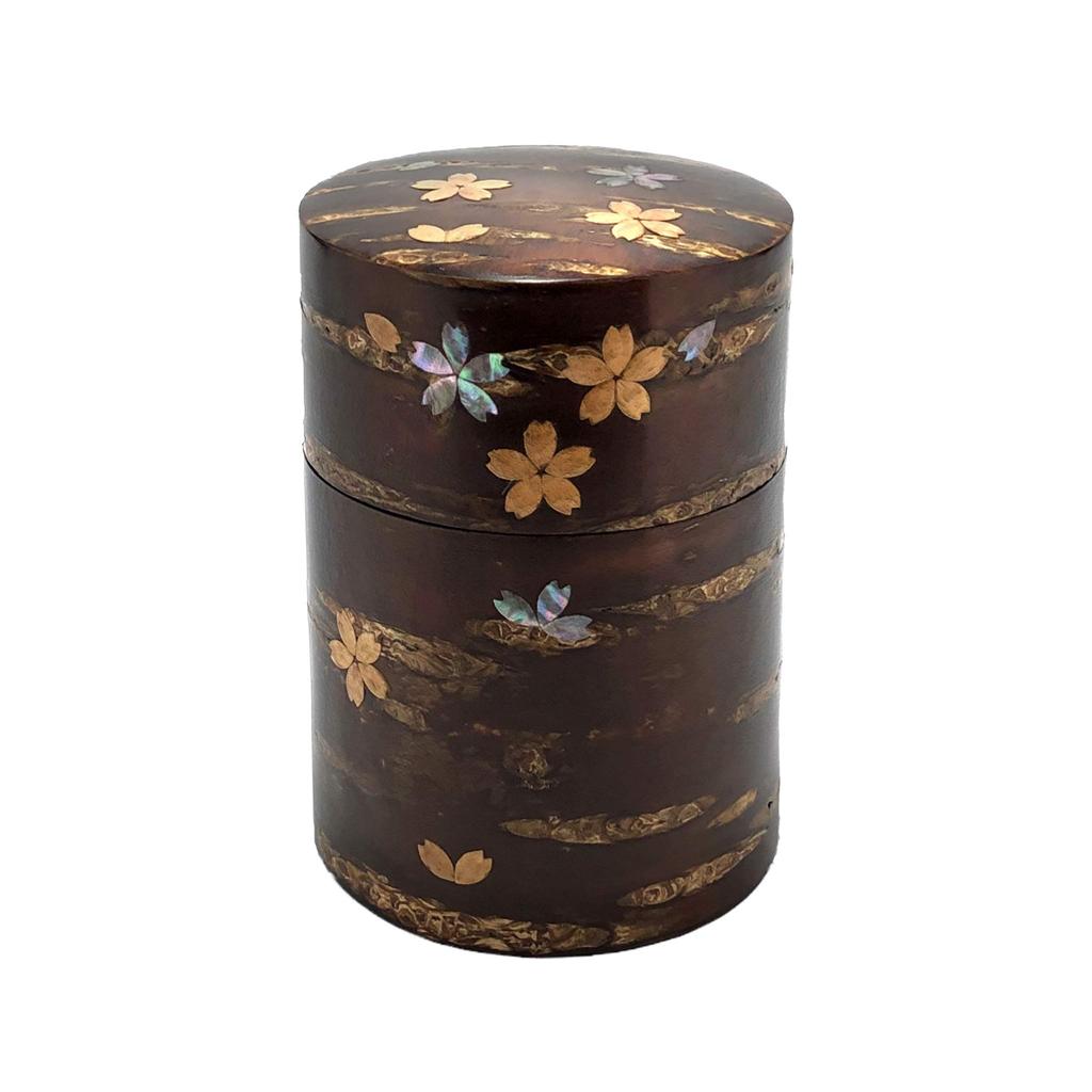 Leather tea caddy with shellfish and flowers 34284 (medium length)