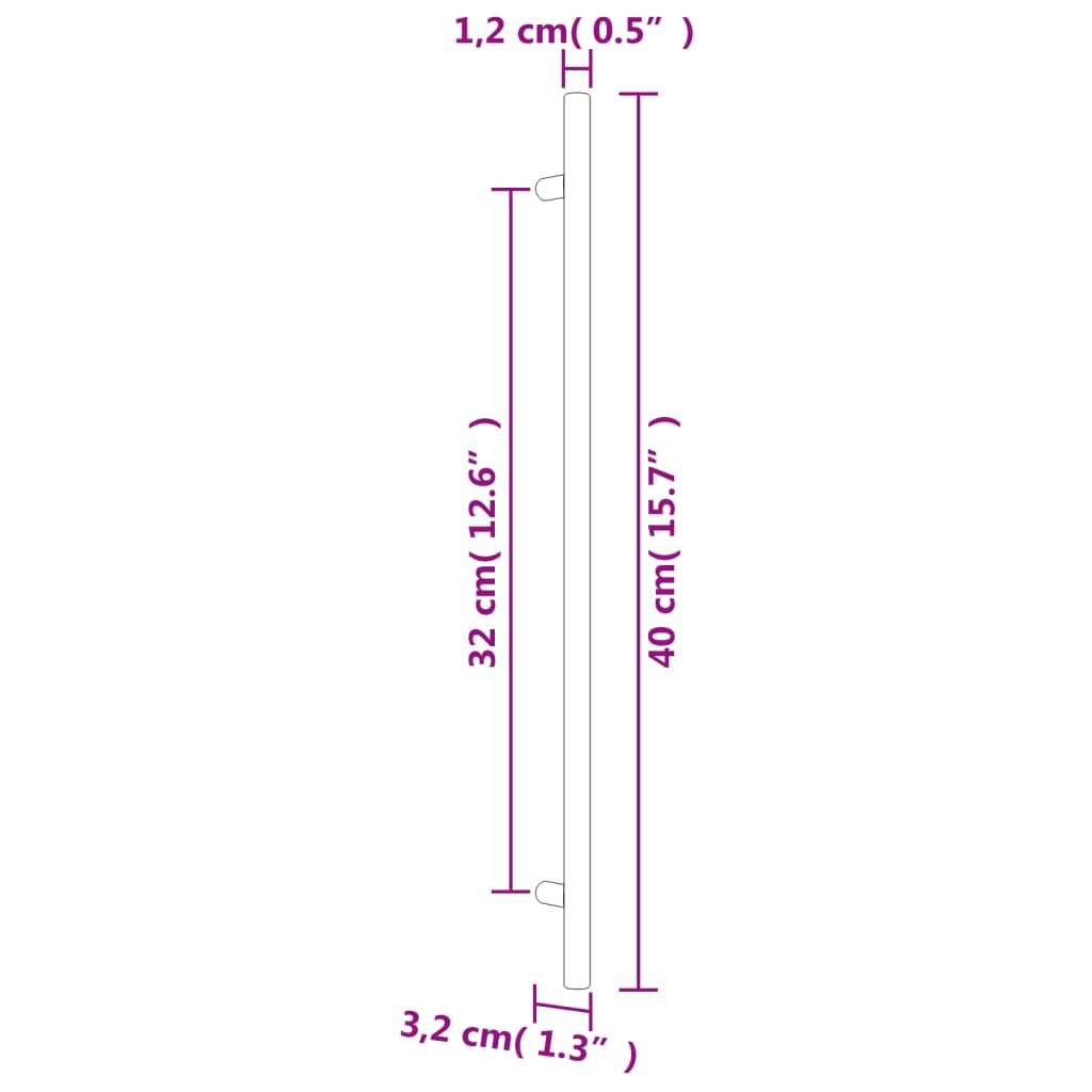 Furniture Handles 10 Pcs Golden 480 Mm Stainless Steel