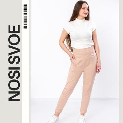Women’s Straight Fit Pants – Elastic Waist & Side Pockets, Any Season, 8323-057 HC