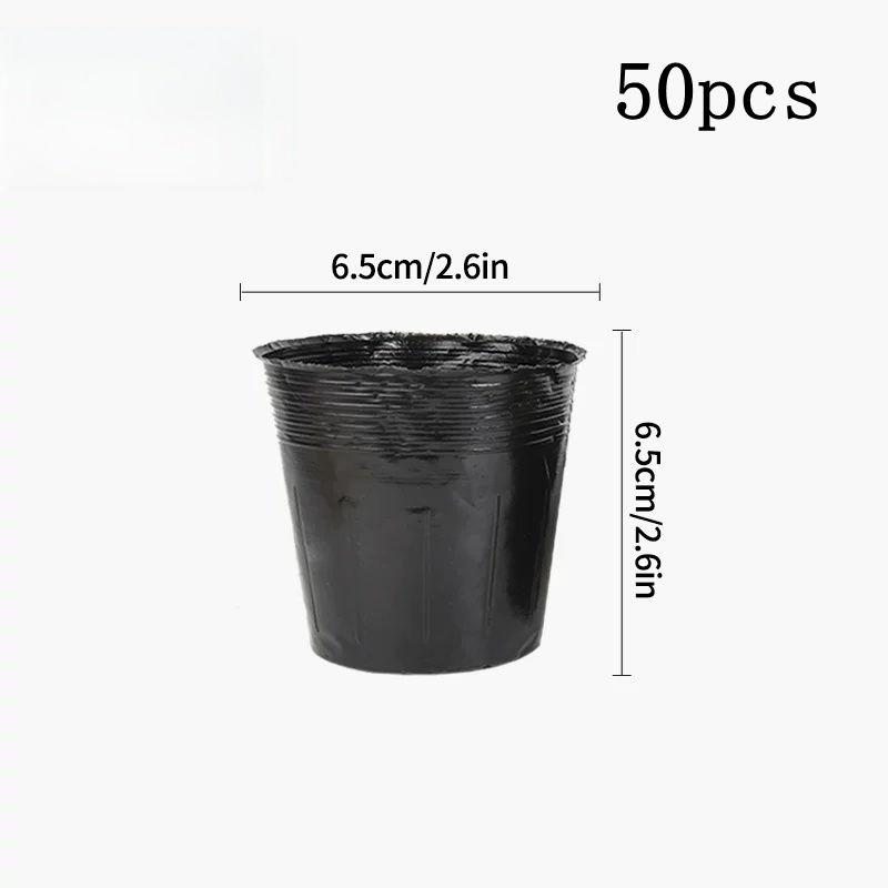 100/50Pcs Plants Nursery Pots Plastic Seeds Starter Pots W/ Holes Garden Plant Pot For Succulents Seedling Cutting Transplanting
