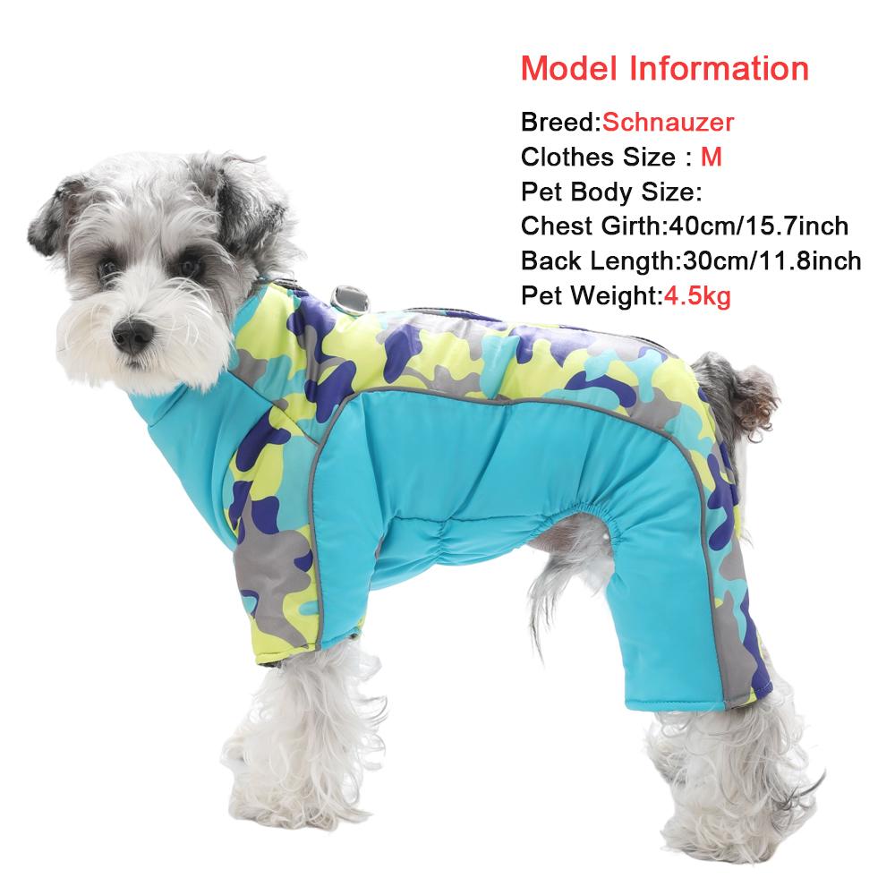 Windproof Dog Clothes Winter Warm Puppy Jumpsuit Reflective Pet Costume For Small Medium Dogs Cats Chihuahua Schnauzer Outfits