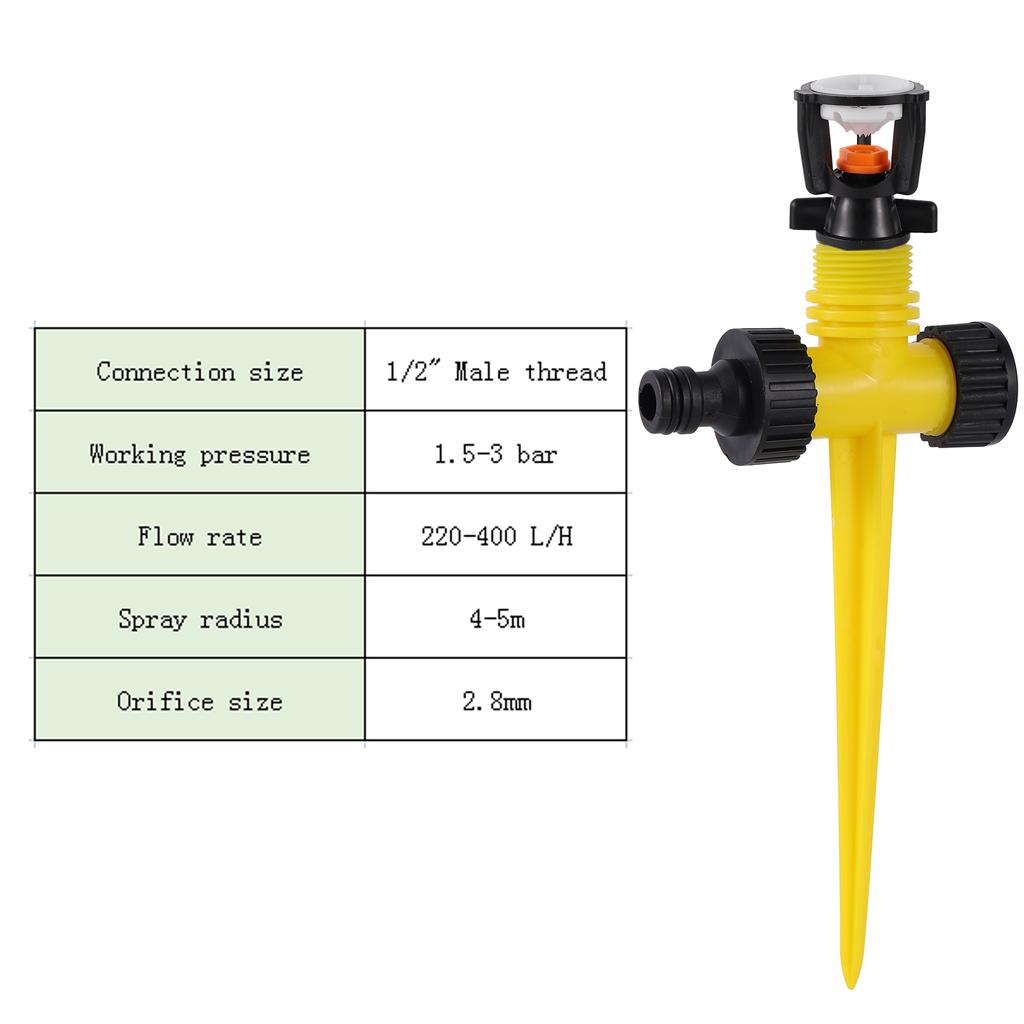 1/2" Male Thread Rotating Scattering Sprinklers Mini Rotary Irrigation Spray Nozzle Garden Lawn Farmland 360° Watering Nozzles
