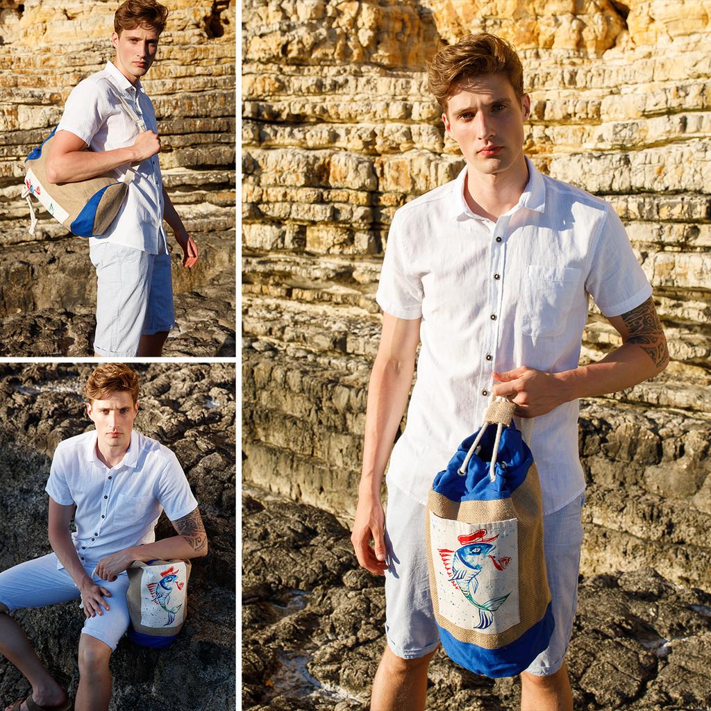 Anemoss Bolso de yute, playa y piscina Bolso de cubo de yute con cordón  para verano, Ligero y natural Bolso bandolera de yute con bolsillo frontal,  Azul comprar a buen precio —