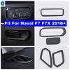 Black Brushed Car Air AC Outlet / Glove Storage Box / Lights Control Panel Accessories Cover Trim For Haval F7 F7X 2018 -