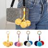 Bag Pendant Small Plush Ball Decor Keychain Soft Velvet Fluffy Ball Tote Suitcase Key Holder with Braided Rope Backpack Ornament