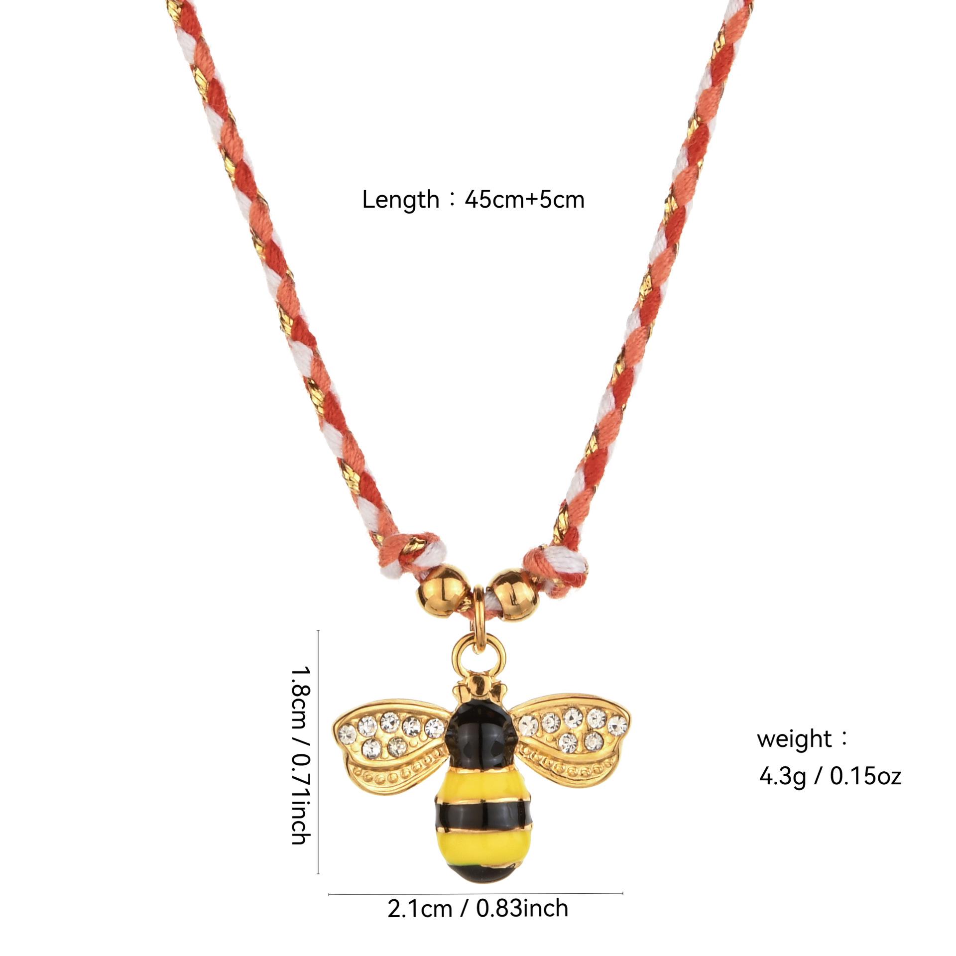 

Colorful Retro Butterfly & Ladybug Pendant Necklace - Stainless Steel Clavicle Chain
