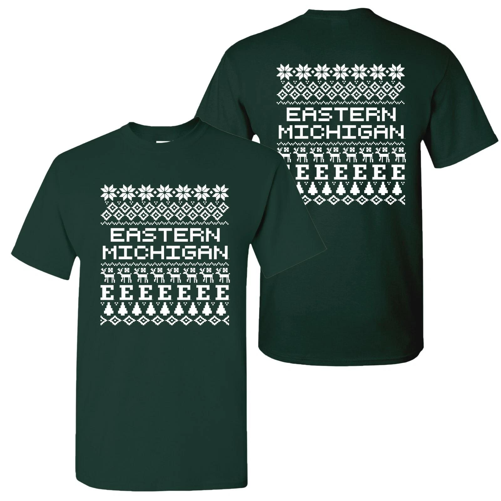 Eastern Michigan Eagles Holiday Sweater T-Shirt - Forest XL