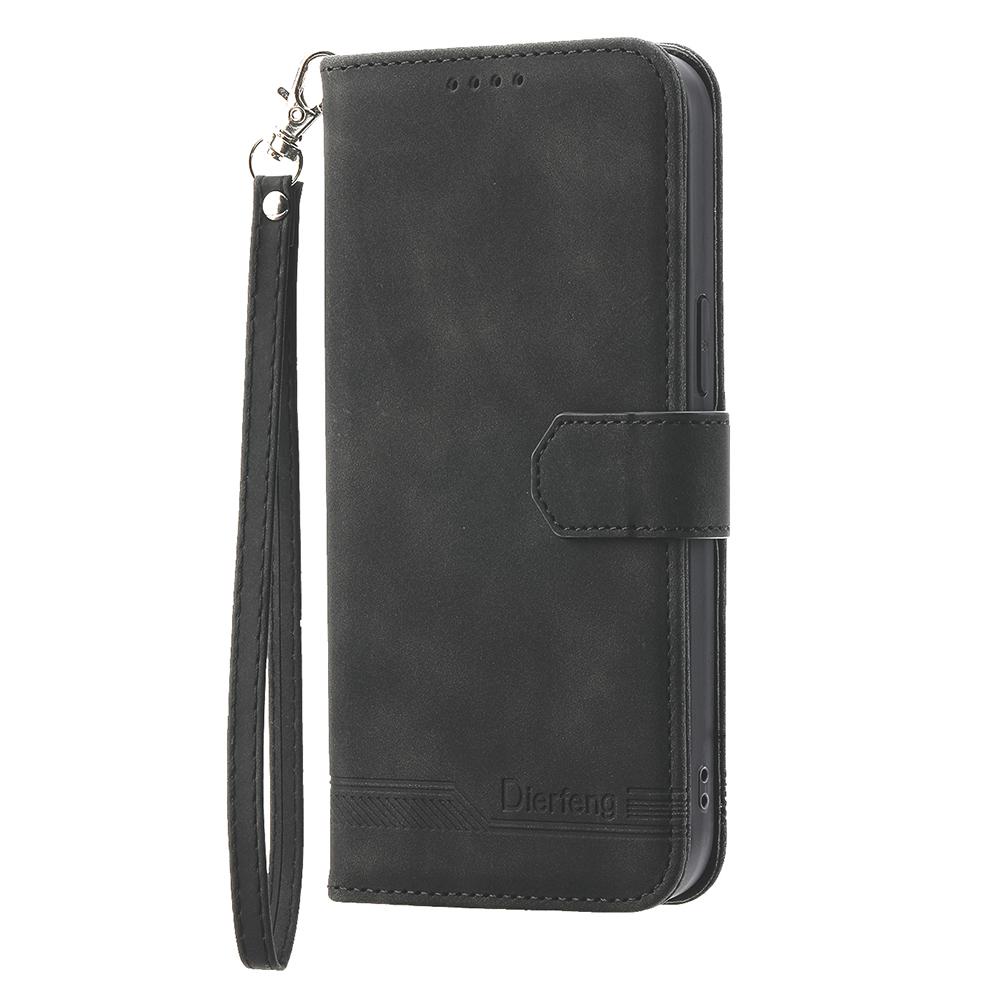 DIERFENG DF-03 Dla Samsunga Galaxy A36 5G Skórzane Etui Wytłoczone Linie Portfel Pokrowiec na Telefon