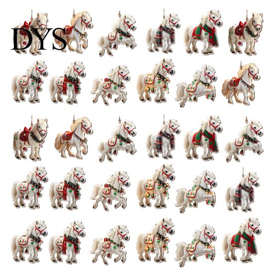 Horse-themed Christmas Decor Horse Ornaments 2D Acrylic Vintage Tree Hanging Keepsake Ornament Decoration Western Theme Animal for Xmas Home Realistic