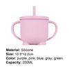 200ML Straw Cup Unbreakable Leakproof Silicone Anti-rupture Toddler Sippy Bottle Kids