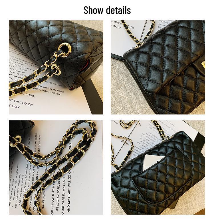 2024 Herbst/Winter Trendige Damen Handtasche mit strukturierter Diamantkette, Umhänge-Schultertasche, kleine quadratische Tasche