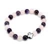 Couple Bracelets Set of 2 Amethyst Rose Quartz