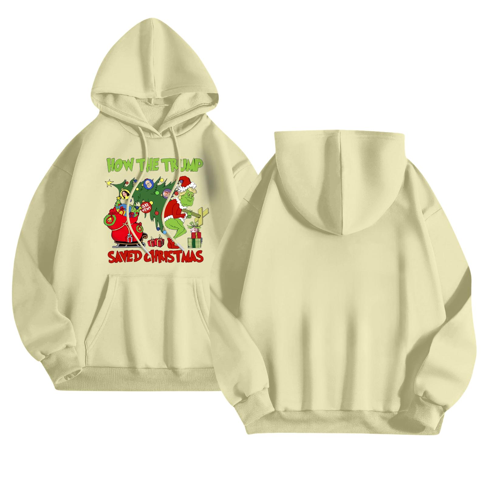 

Женский модный повседневный худи с длинным рукавом и принтом XXL жёлтый