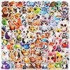 100 Cute Hand-Painted Big-Eyed Animals Pp Waterproof Stickers Elephant Cat Frog Do Not Repeat Decorative Stickers