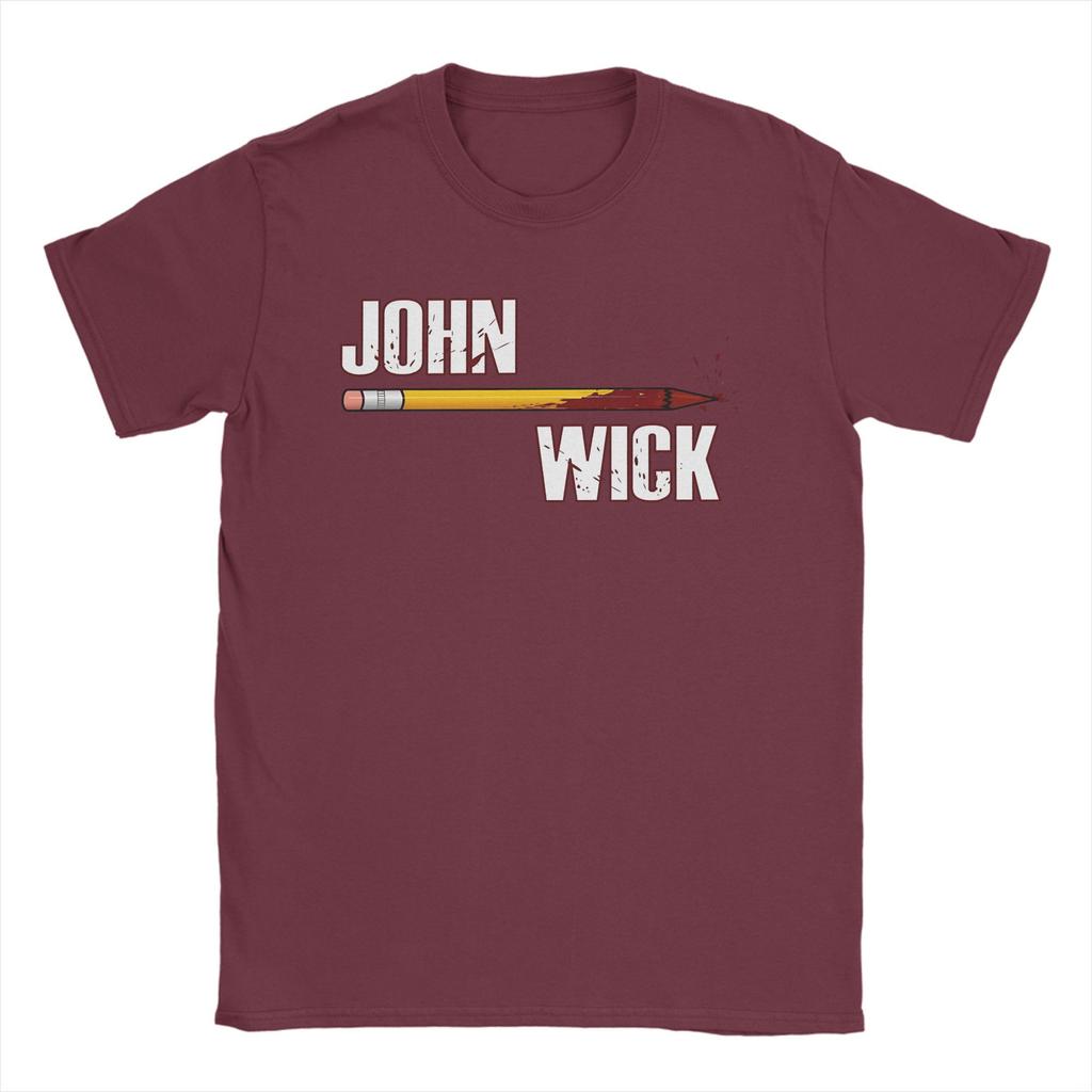Men Movie John Wick Pencil T Shirts  Cotton Tops Funny Short Sleeve Crewneck Tees Gift Idea T-Shirts