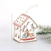 Christmas Glowing Colorful Hut Christmas Decorations Wooden House Hanging Christmas Tree Pendant