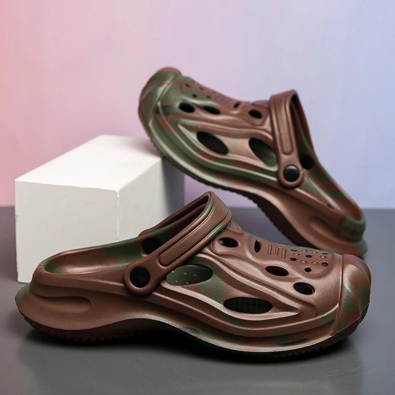 Claccis Pánské pantofle 2025 Pánské letní plážové boty Dámské outdoorové boty Kamuflážové nazouváky Letní párové zahradní dřeváky