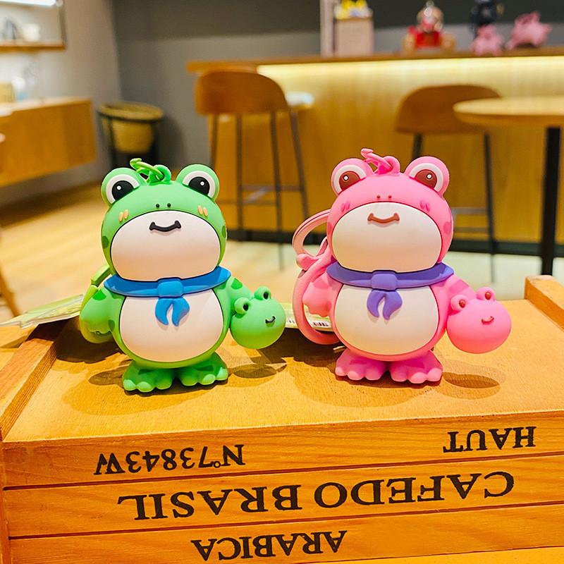 Cute Cartoon Frog Keychain Pvc Material Perfect For Backpacks And Keyrings