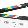 30x25CM Film Clapperboard Acrylic Clapstick Photography Props Director Board Tool(Yellow Striped White board(PAV1Y) )