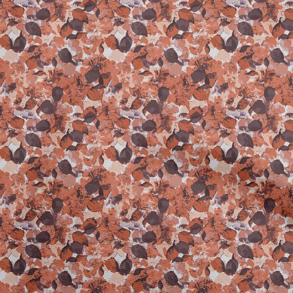 oneOone Cotton Poplin Dark Mustard Fabric Abstract Floral Quilting Supplies Print Sewing Fabric By The Yard 42 Inch