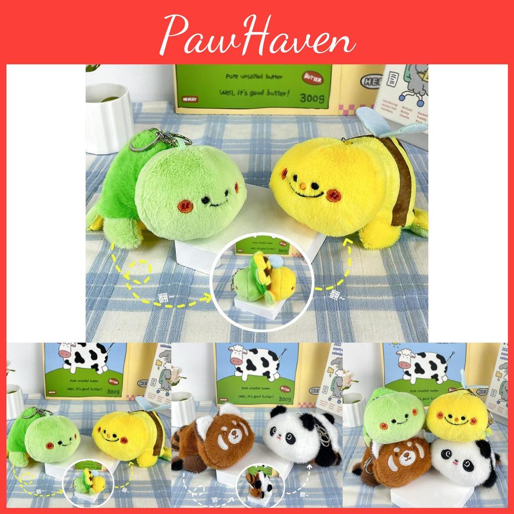 Plush Flip Delightful Animal Keychain With Cuddly Panda And Raccoon Features For Lovers Animal