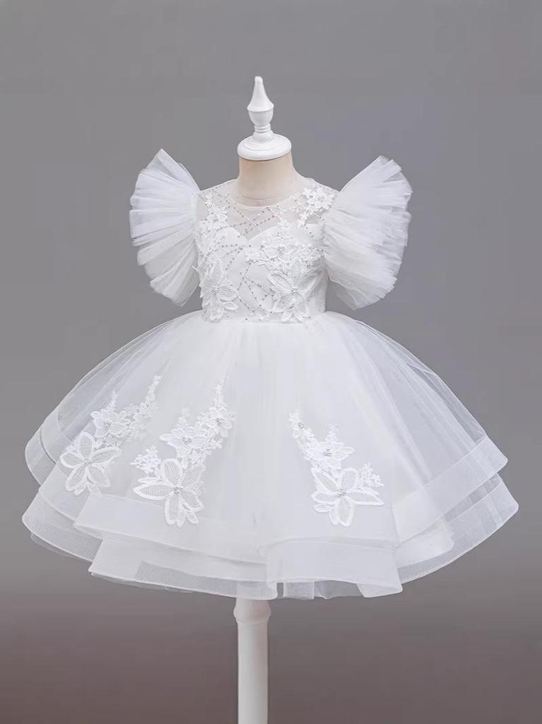 Girls' Mesh Princess Dress - Puffy Gown for Weddings, Holidays, Parties, Performances & Children's Day Gift.
