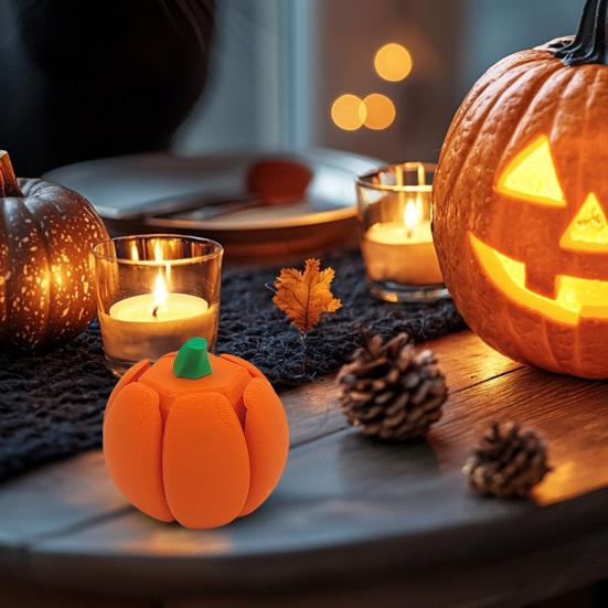 3D Printed Pumpkin Transforming Toy Flexible Pumpkin Figurine Stress Relief Toy for Halloween Thanksgiving Day Decoration