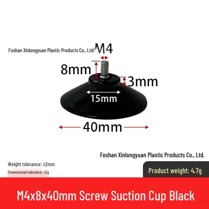 M4-M8 Transparente PVC-Saugnapf mit Gewindestange