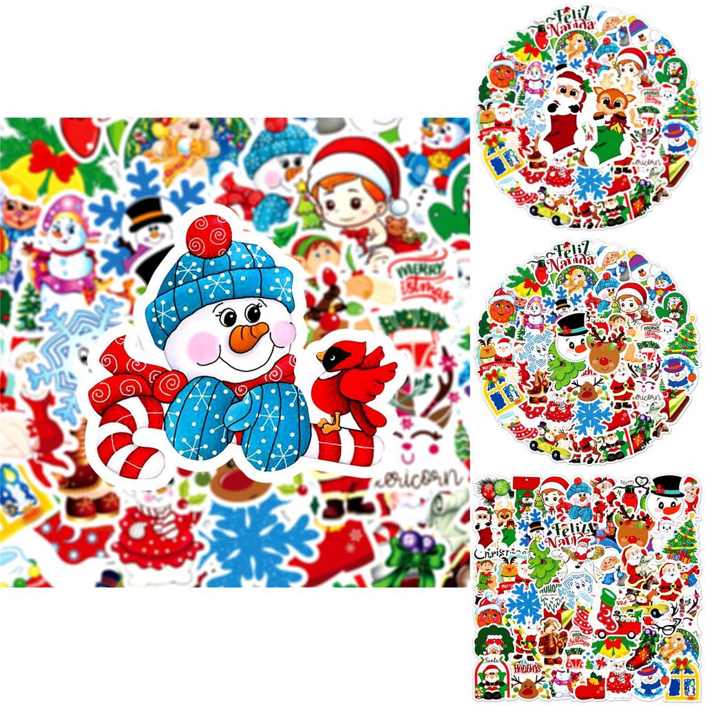 50 Christmas Themed Cartoon Stickers For Scrapbooking And Decorations