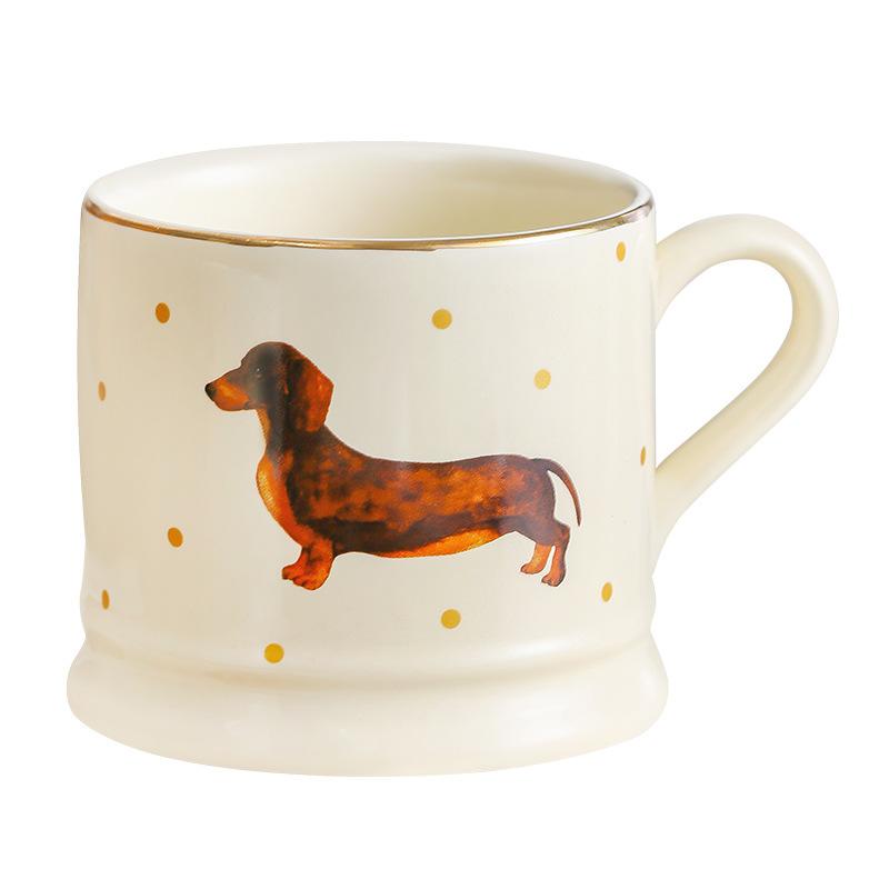 Cute Dachshund Ceramic Mug Ins High Value Coffee Cup Household Drinking Cup Souvenir Afternoon Teacup